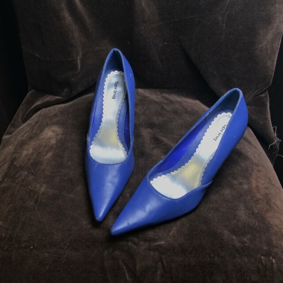 Dark Blue Spring High Heels - Picture 1 of 2